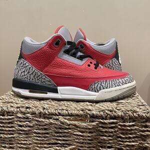 Air Jordan 3 Retro SE Unite GS Size 7Y Womens Size 8.5 Red Gray White CQ0488-600